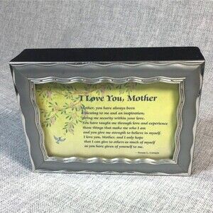 Music Box I Love You, Mother Wind Up Rainbow Poem Teresa L. Cornett 7x5x2 Vintag